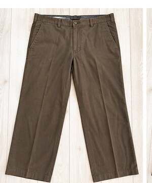 Hiltl Men's Ultimate Trouser Flat Front Chinos Brown Olive 40/38